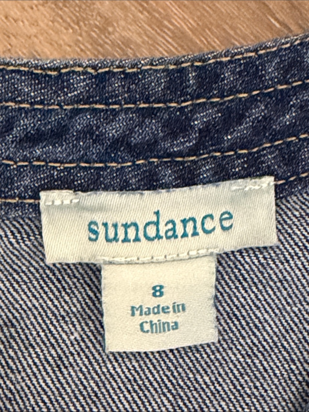 Sundance Poppy Denim Midi Dress Sleeveless Belted Size 8 Western Boho Festival - Picture 4 of 15